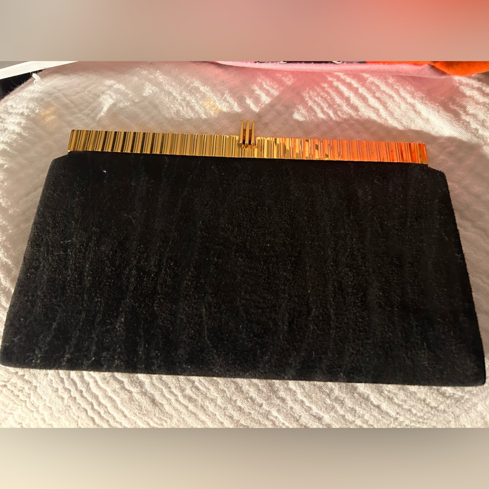 Rare luxurious  vintage Jacoma Gray and Gold Clutch